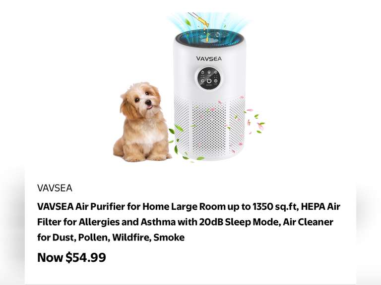 VAVSEA Air Purifier for Home Large Room up to 1350 sq.ft