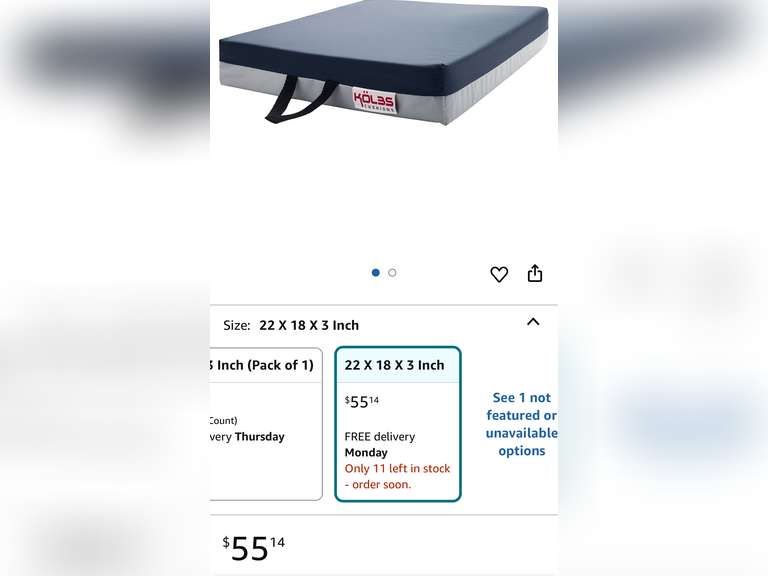 22” x 18” x 3” Gel Supreme Wheelchair Seat Cushion Blue/Gray