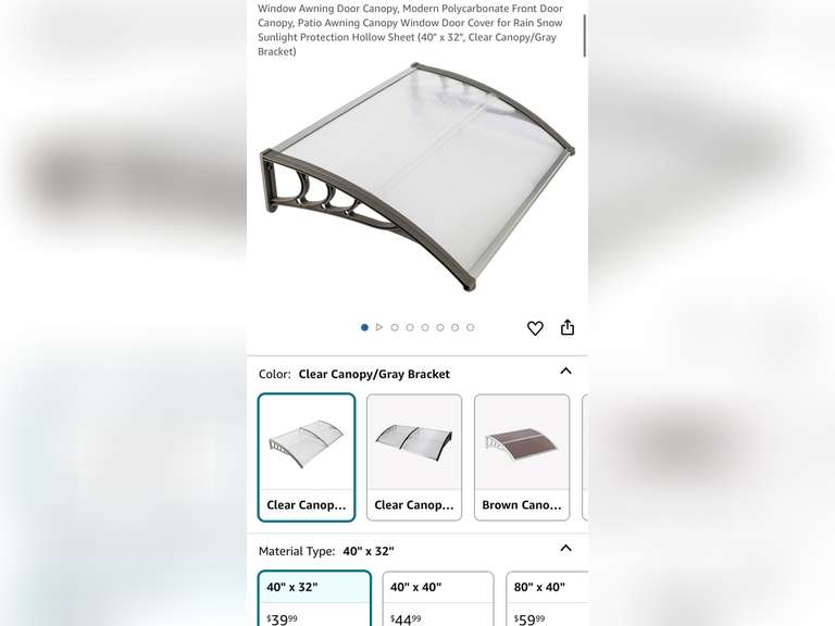 Modern Polycarbonate Front Door Canopy