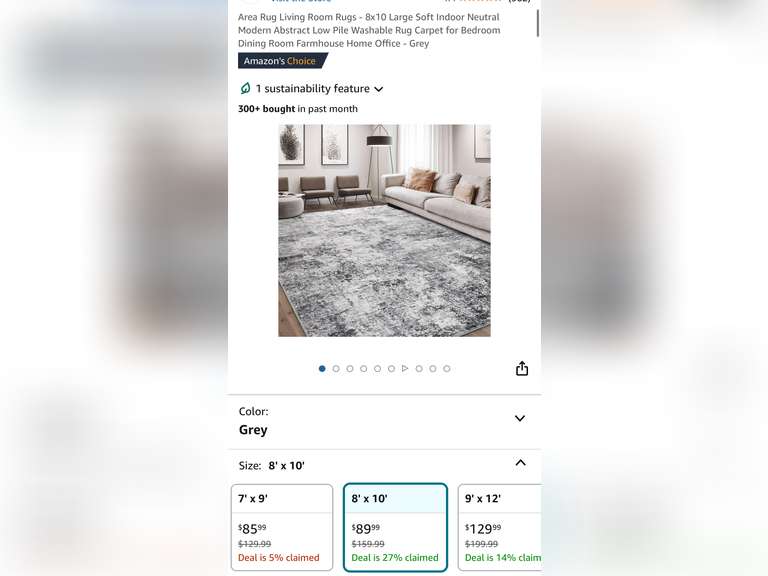 8x10 Ft Large Soft Indoor Neutral Modern Abstract