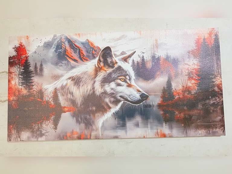 SERIMINO Wolf Large Wall Art Canvas 20"X40"