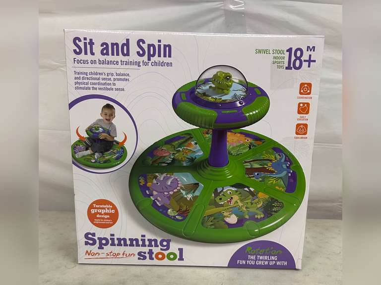 Flooyes Dinosaur Sit and Spin Toys for Toddlers Boys 1 2 3 Years