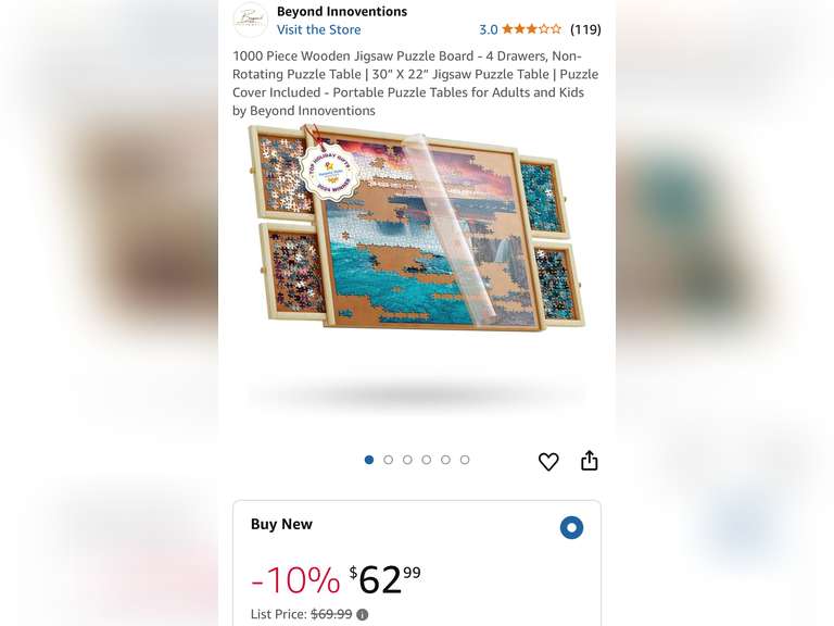 1000 Piece Wooden Jigsaw Puzzle Board Rotating Puzzle