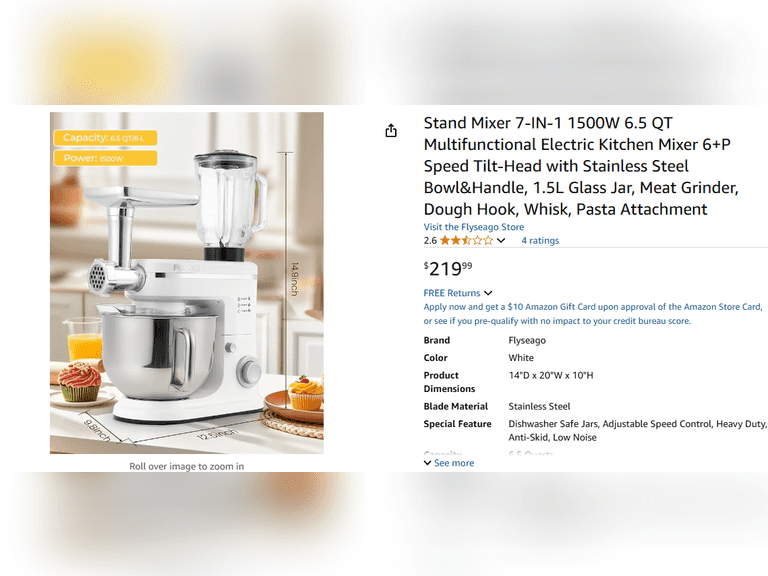 Flyseago Stand Mixer 7-IN-1 1500W