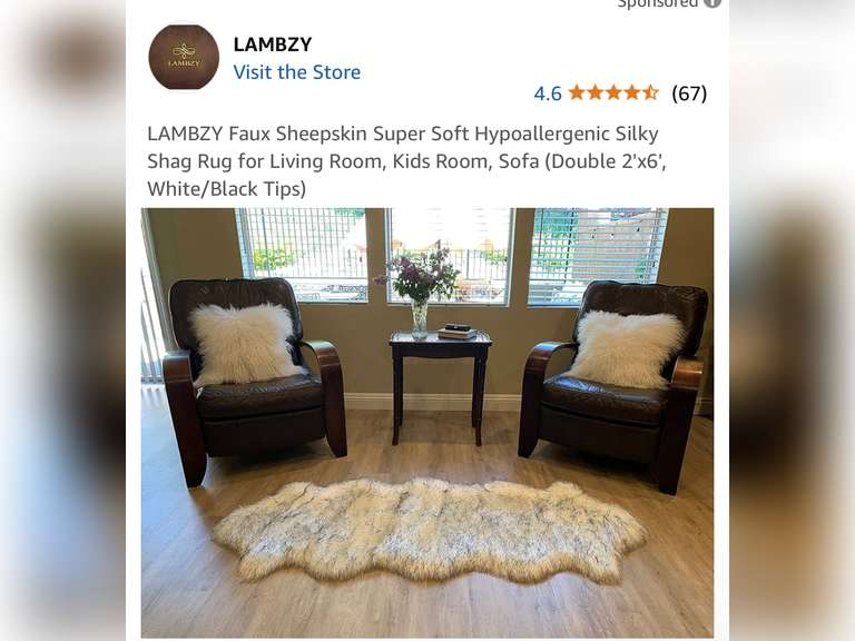 Super Soft Hypoallergenic Silky Shag Rug 2’x6’