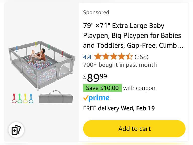 79" ×71" Extra Large Baby Playpen