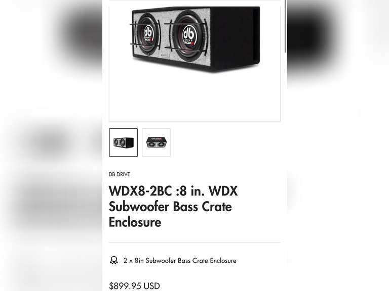 WDX8-2BC :8 in. WDX Subwoofer Bass Crate Enclosure