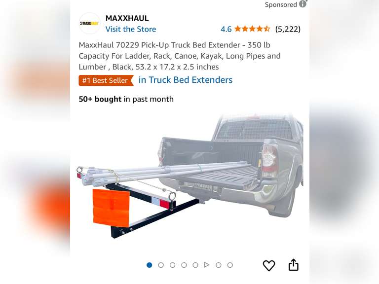 Hitch Mount Pick Up Truck Bed Extender