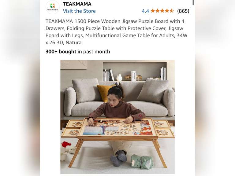 Folding Puzzle Table with Protective Cover