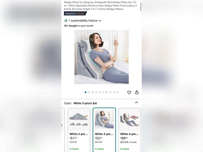 Orthopedic Bed Wedge Pillow Set