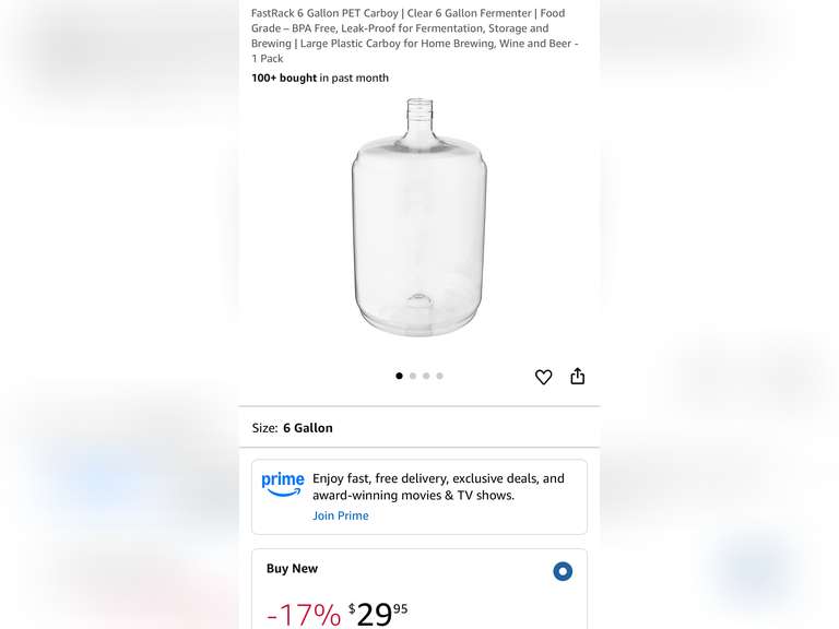 Clear 6 Gallon Fermenter