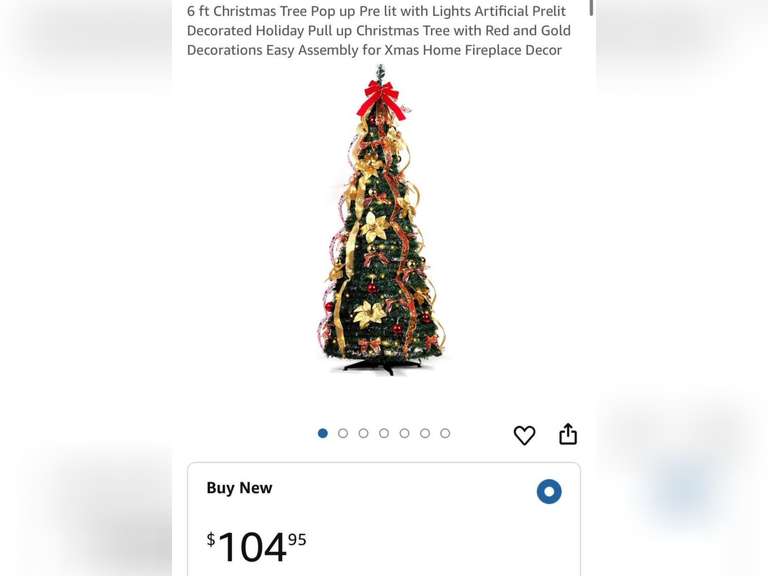 6FT Pull-Up Pop-Up Christmas Tree
