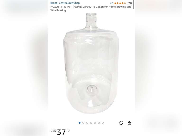 6-Gallon PET Plastic Carboy