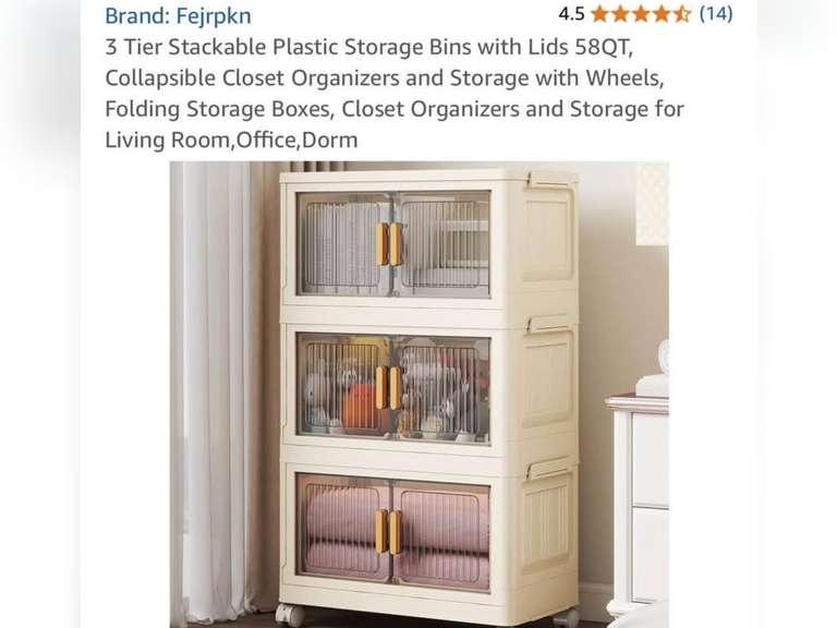 3-Tier Stackable Storage Bins with Lids