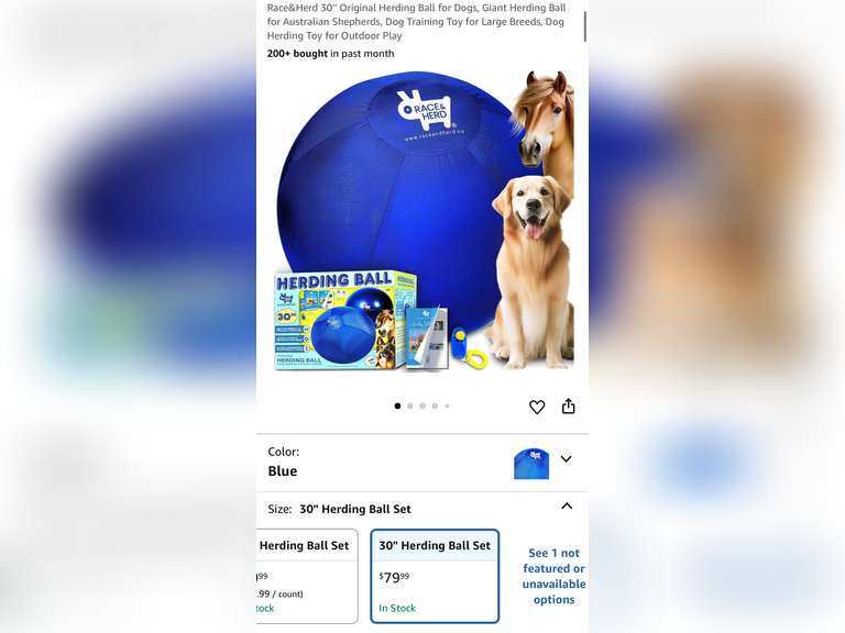 30'' Original Herding Ball for Dogs GOLD