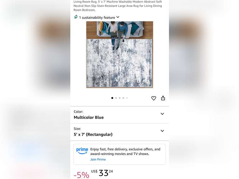 5' x 7' Modern Abstract Soft Large Area Rug