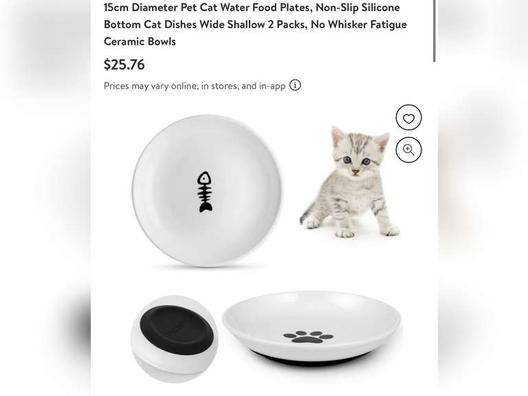 15cm Diameter Pet Cat Water Food Plates Cat Dishes Ceramic Bowls