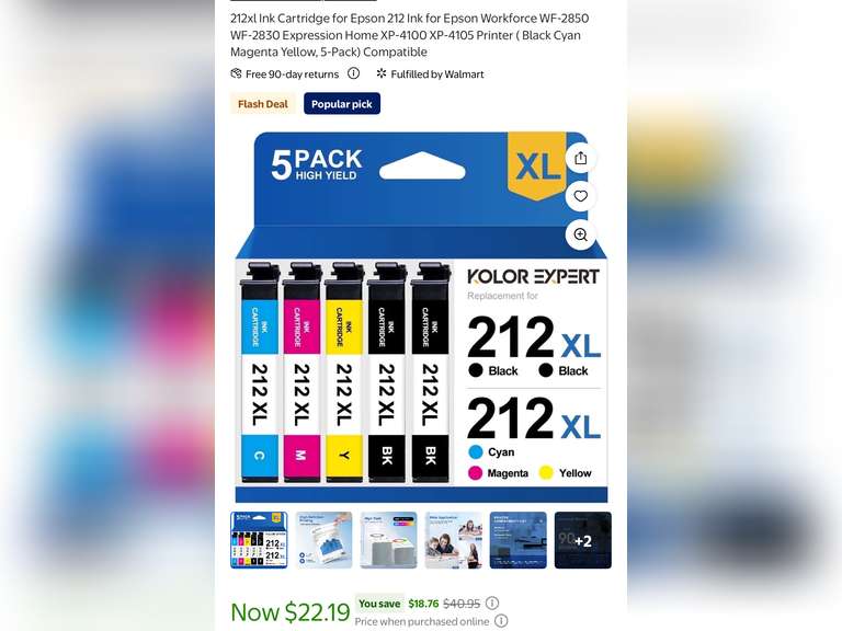 212xl Ink Cartridge for Epson 212 Ink for Epson Workforce WF-2850 WF-2830 Expression Home XP-4100 XP