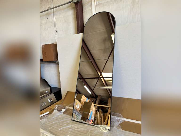 BEAUTYPEAK Oversized 59”x16” Floor Mirror Rectangle With Rounded Top Full Length Mirrors
