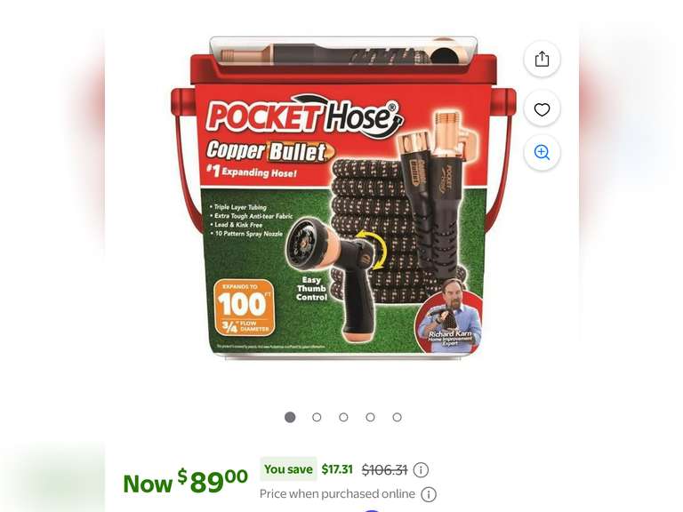 Pocket Hose Copper Bullet 100ft