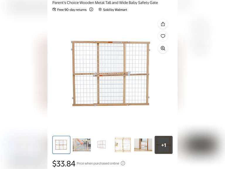 Parent's Choice Wooden Metal Tall and Wide Baby Safety Gate (SET OF 2 )