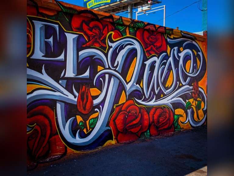 CHICANO STYLE EL PASO WALL MURAL 