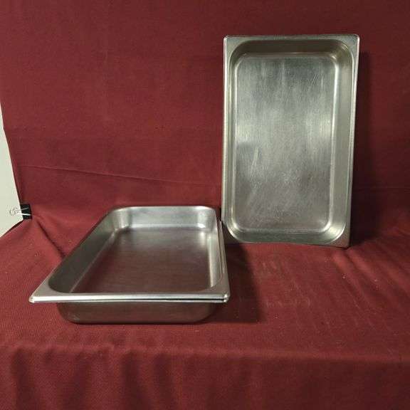 (3) Full Size 2-1/2" Deep Stainless Steel Hotel Pans