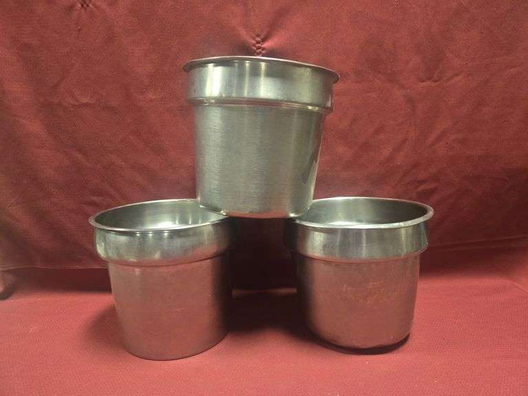 (3) 7qt Stainless Steel Insets - NSF Approved
