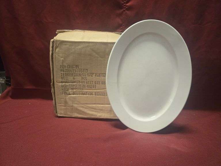 (12) New Next Day Gourmet 15-1/2" Oval Ceramic Platters - Model # 776413