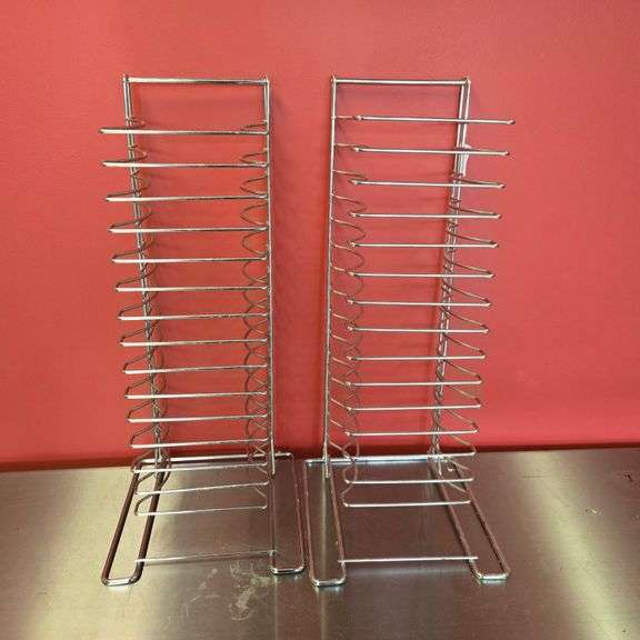 (2) 15 Tier Pizza Pan Racks - 12" x 12" x 27"