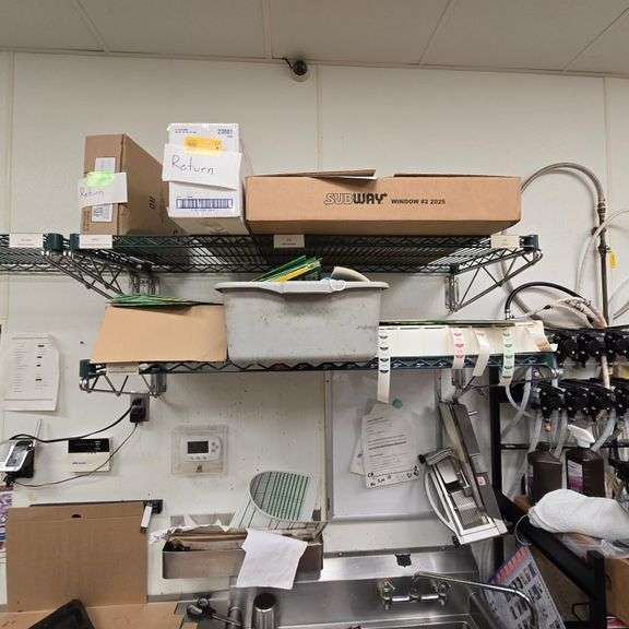 (2) Metro Style Epoxy Coated Wall Shelves - 48" x 18" - NSF Approved - (Contents Not Included)