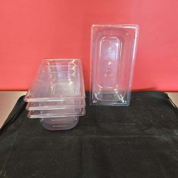 (4) Vollrath Third Size 4" Deep Polycarbonate Food Pan - Model # 80344 - NSF Approved