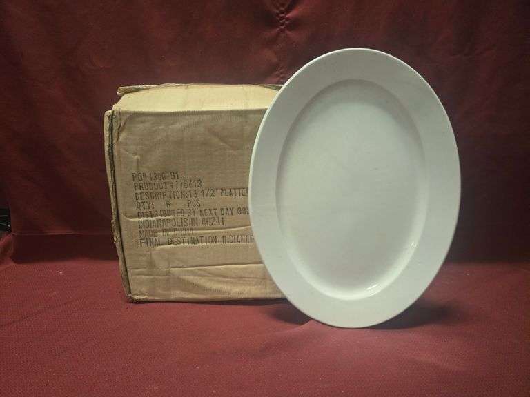 (12) New Next Day Gourmet 15-1/2" Oval Ceramic Platters - Model # 776413