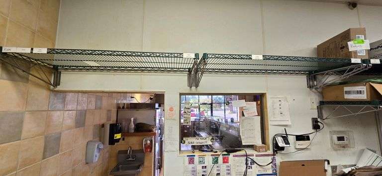 (2) Metro Style Epoxy Coated Wall Shelves - 48" x 18" - NSF Approved