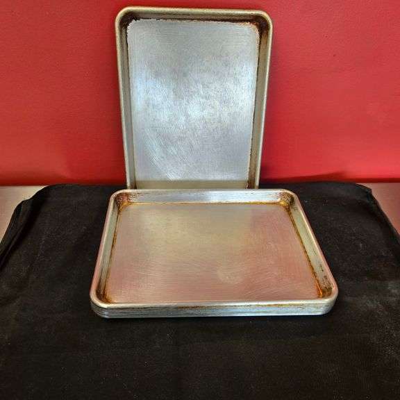 (6) Aluminum Quarter Size Sheet Pans - 9.5" x 13"