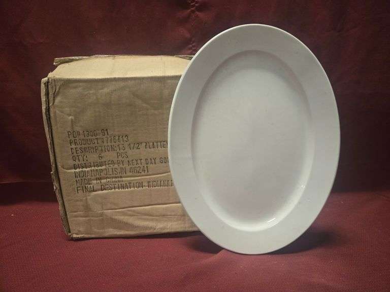 (12) New Next Day Gourmet 15-1/2" Oval Ceramic Platters - Model # 776413
