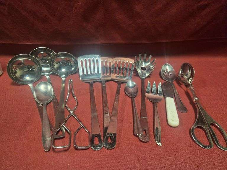 (14) Assorted Serving Utensils with (3) Spatulas