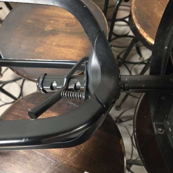 (2) Wood Topped Bar Stools with 5 Height Settings
