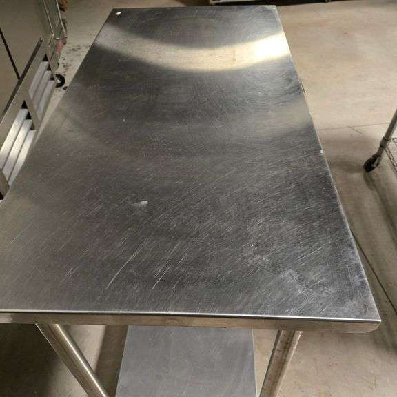 John Boos Stainless Steel Work Table on Casters with Stainless Legs and Under Shelf - 48" x 24" x...