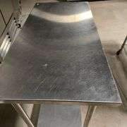 John Boos Stainless Steel Work Table on Casters with Stainless Legs and Under Shelf - 48" x 24" x...