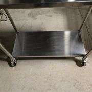 John Boos Stainless Steel Work Table on Casters with Stainless Legs and Under Shelf - 48" x 24" x...