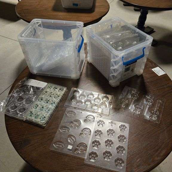 (30) Assorted Candy Molds with Lolipop Molds, (6) Assorted Candy Molds with THC Logos