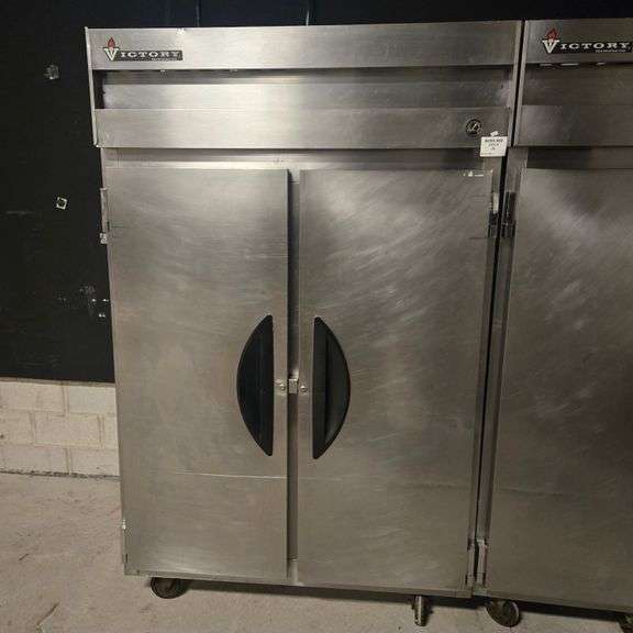 (Runs and Cools) Victory Two Door Cooler on Casters with Top Mount Compressor - Model # VR-2 -115...