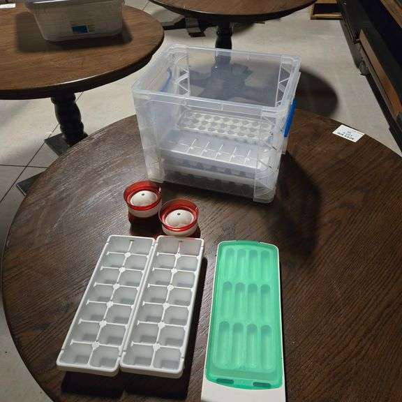(6) Assorted Ice Cube Trays, (2) Sphere Ice Cube Molds