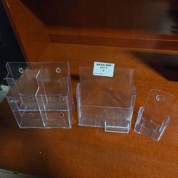 (3) Assorted Acrylic Desk Organizers - Largest is 9.5" x 5" x 10"