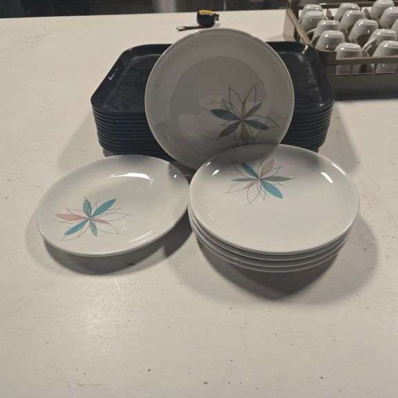 (24) Shenango 9-1/2" Ceramic Plates with Flower Decal
