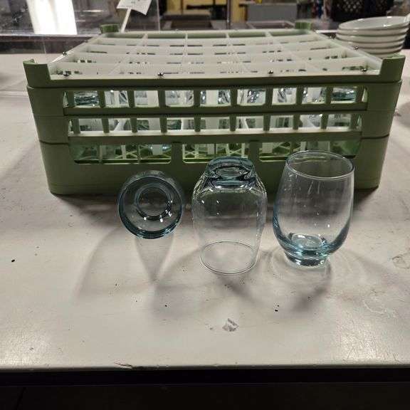 (25) 12 Oz. Juice Glasses, (1) 25 Compartment Dishwasher Rack