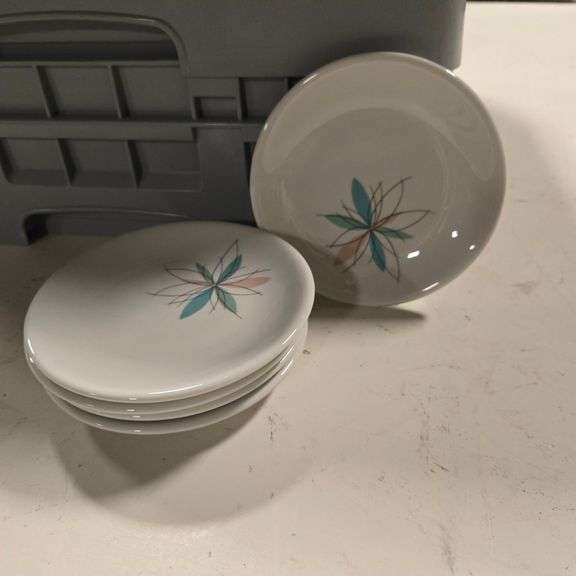 (22) Shenango Ceramic 6" Bread Plates with Flower Decal