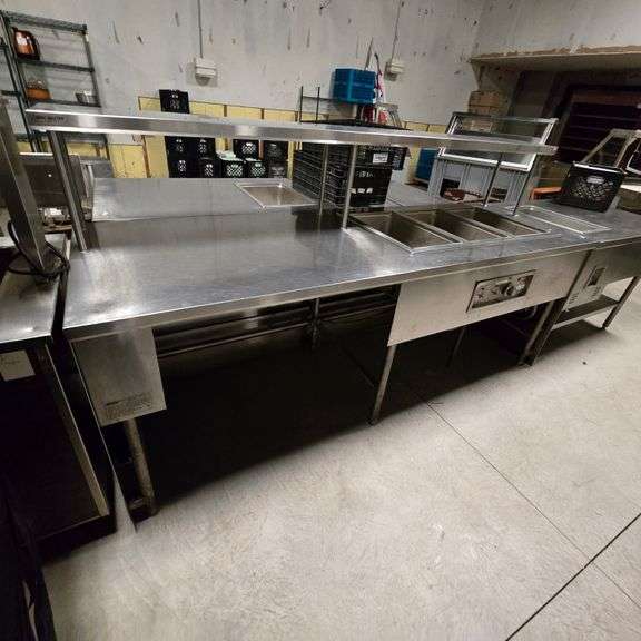 Eagle Specmaster Stainless Steel Work Table with Stainless Overshelf and Wells MFG Drop in 3 Well...