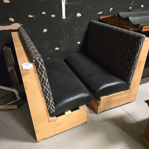 1 Hole of Booths with Black Vinyl Seats and Patterned Cloth Back - 51" x 30" x 41" per Single Boo...